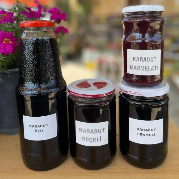 Karadut Özü 1400g Karadut Reçeli 800g Karadut Pekmezi 800g Karadut Marmelatı 350g