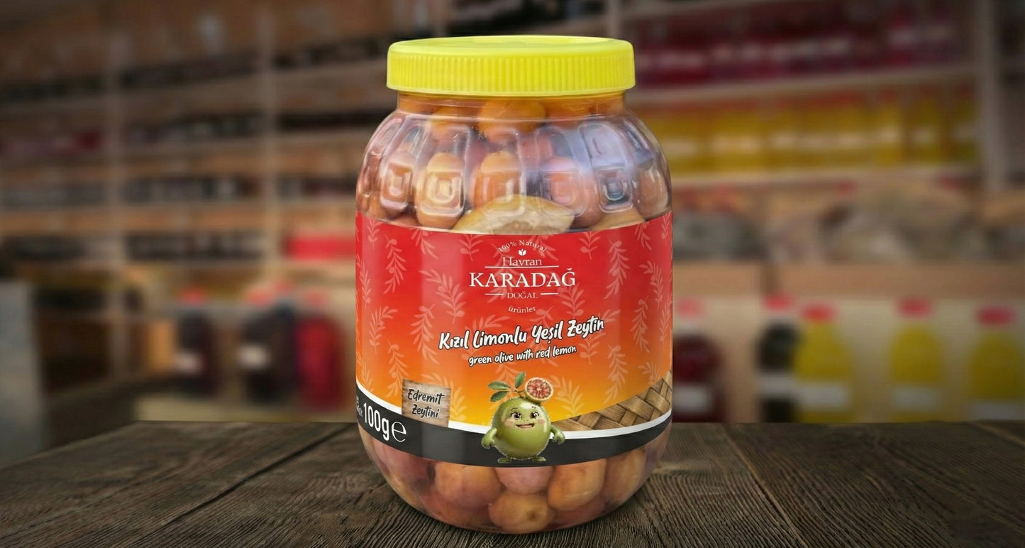 Limonlu Çizik Kızıl Zeytin Net 1kg Brüt 1.4kg